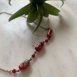 Red Floral Necklace